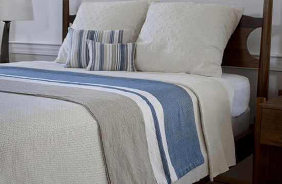 Dreamin' Vegan Blankets Natural on Bed